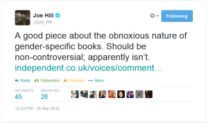 Joe Hill's Tweet