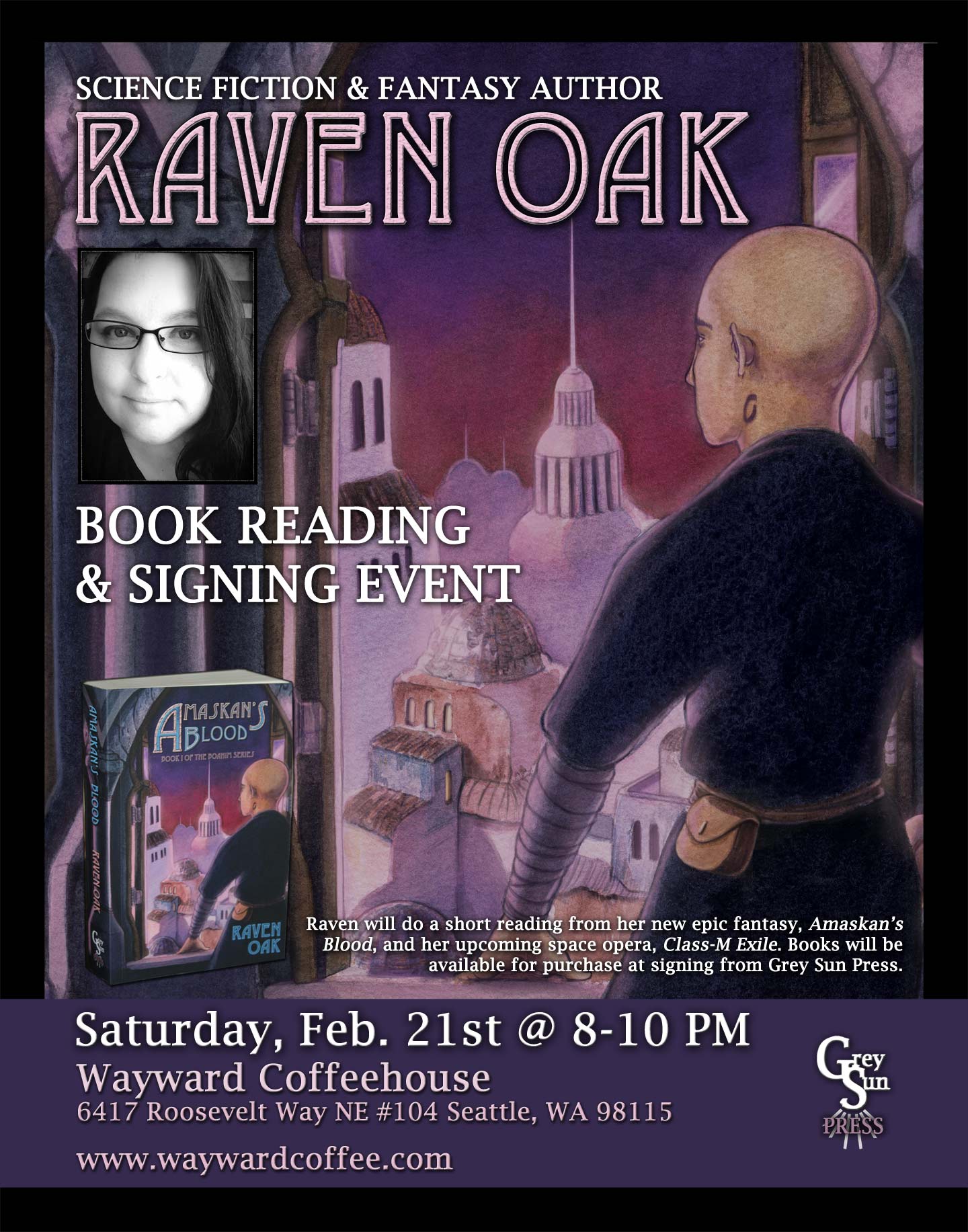 Book reading & signing event for Amaskan's Blood by Raven Oak