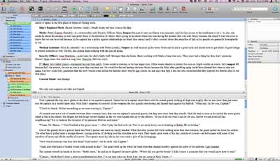 scrivener saturday split screen uses