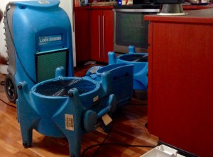 Large industrial fans drying everything off