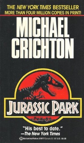 Jurassic Park book with movie cover