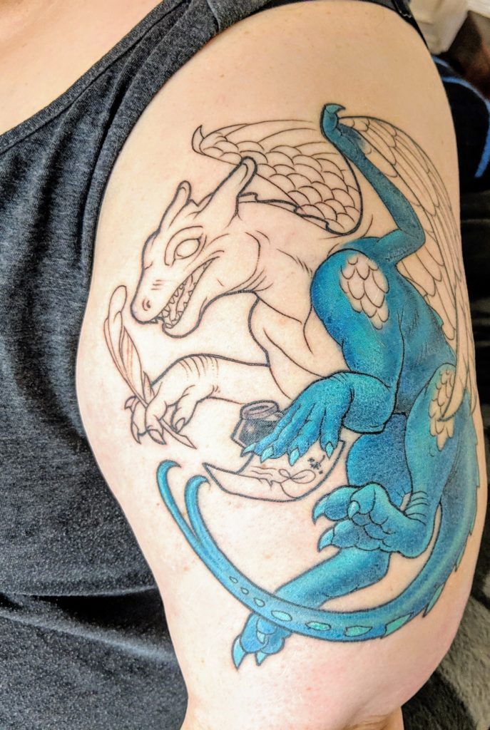 Writer with the dragon tattoo