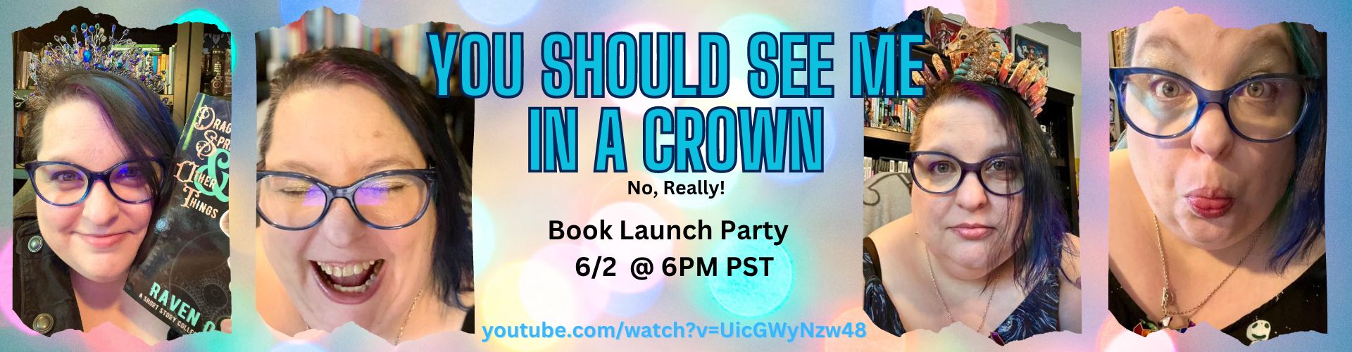 Come see Raven in a crown at her book release party at https://www.youtube.com/watch?v=UicGWyNzw48