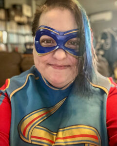 Raven Oak dressed up as Ms Marvel