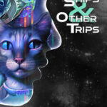 Space Ships & Other Trips: A Short Story Collection Book II cover featuring a face in space filled with a female astronaut, an intelligent cat, and a space ship