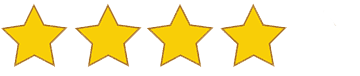 Image of four lit up stars indicating a rating of 4 out of 5 stars