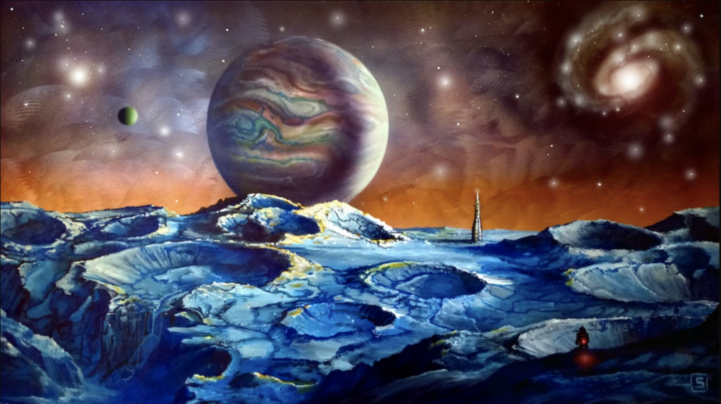 Artwork from Jeff Sturgeon featuring Jupiter and the Moon