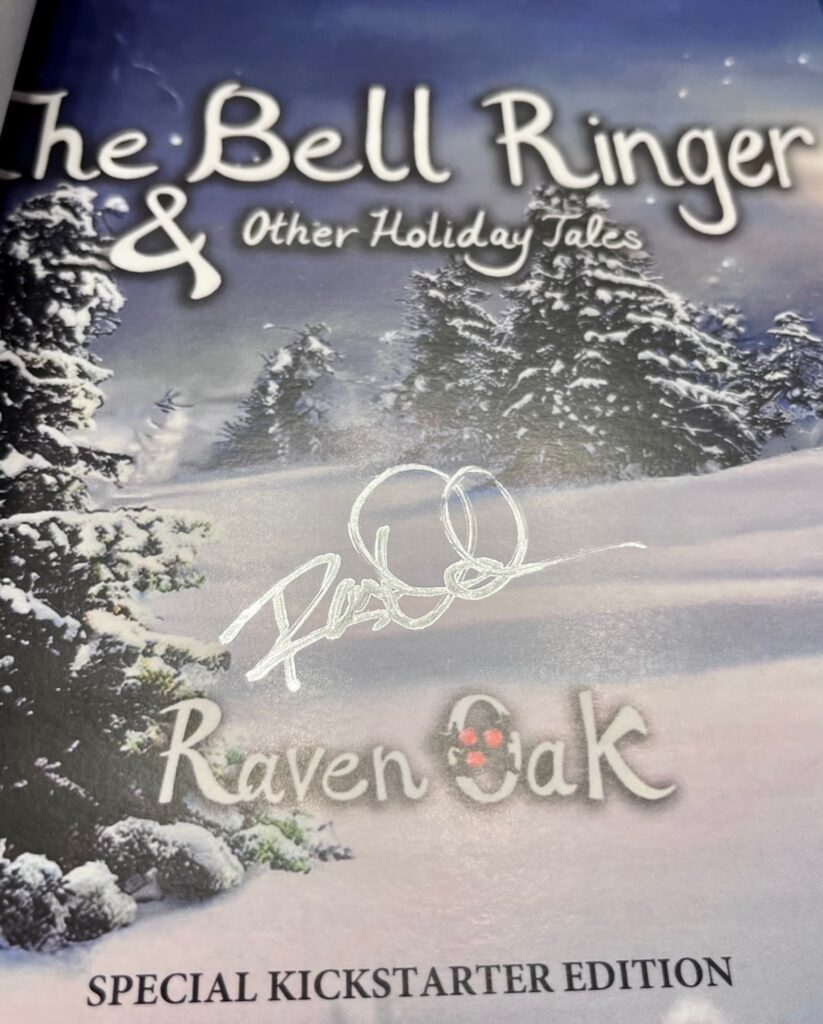 Title page for The Bell Ringer & Other Holiday Tales where I am autographing them.