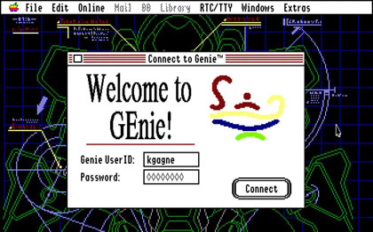 GEnie log-in screen from 1985.